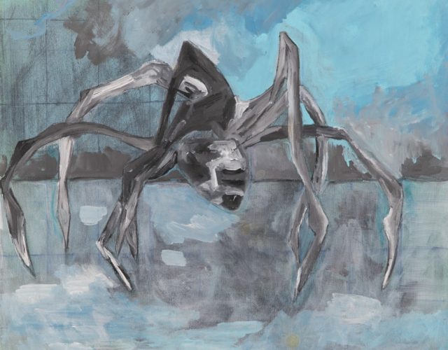 Blue Spider, 2020/21, acrylic on canvas, 30/30 cm