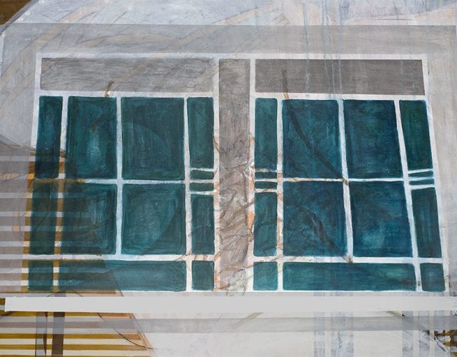 Blue Bedroom Window, 2019, acrylic on wood, 80/130 cm